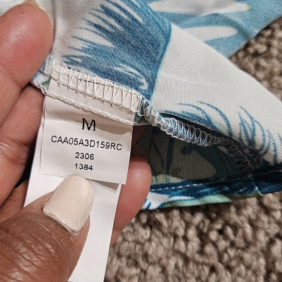 Cupshe One-Shoulder Tropical Dress in Blue and Green - Picture 9 of 14